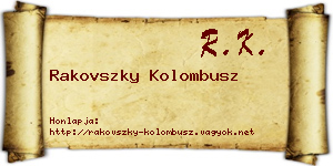 Rakovszky Kolombusz névjegykártya